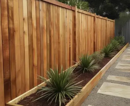 newly installed timber fence in Melton