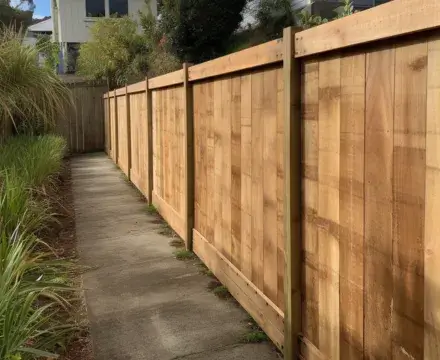 newly replaced timber fence in Melton