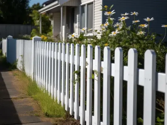 White timber fence in front of a house in Melton